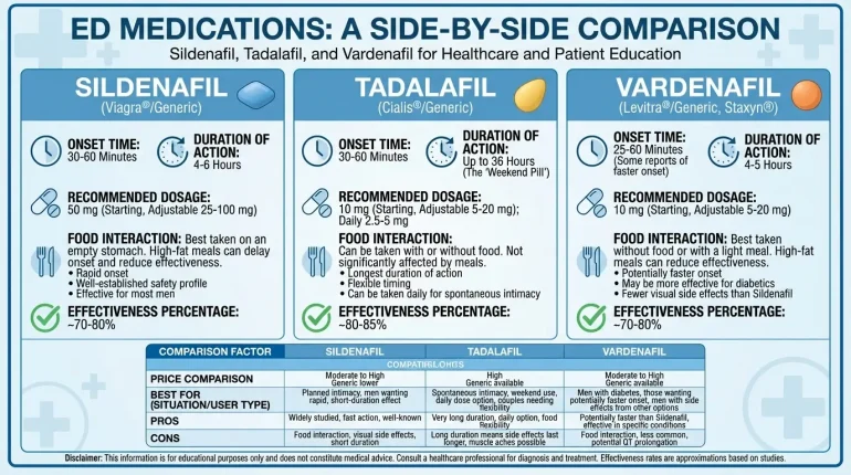 sildenafil vs tadalafil vs vardenafil
